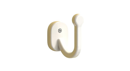 Cream-colored wall hook, smooth curve, simple design