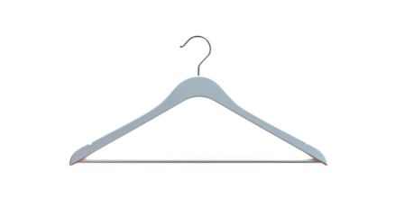 A light gray wooden hanger