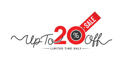 Sale up to 20% Off vector.