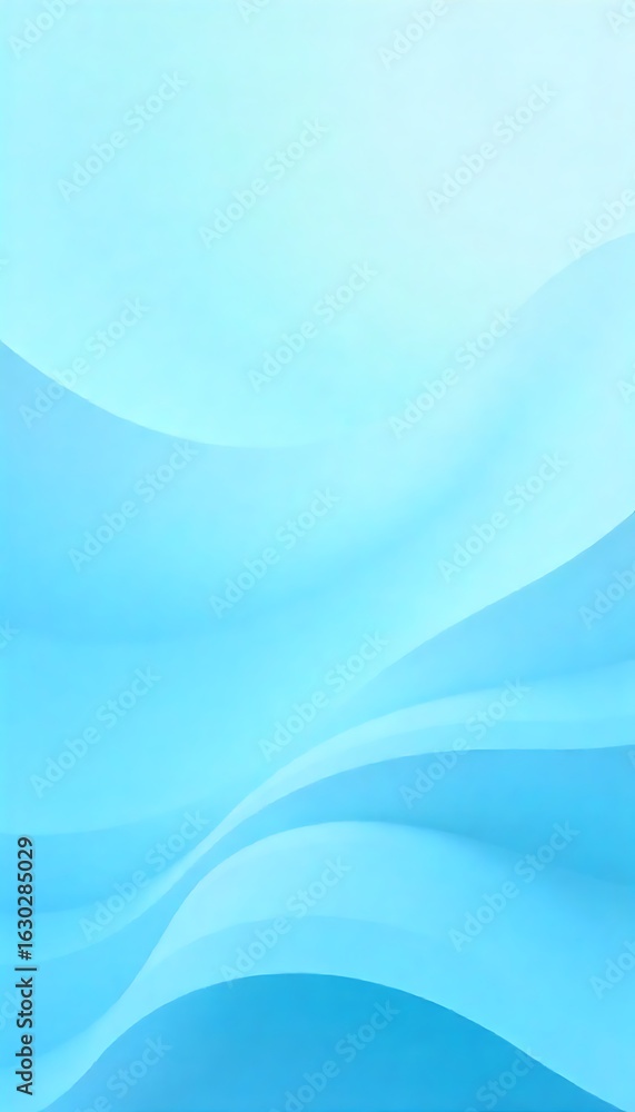 Poster generative ai creates fluid gradient waves in light blue hues for digital design projects
