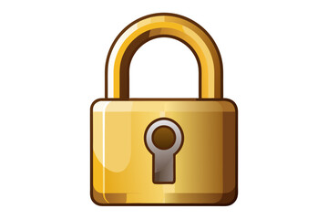 Shiny golden padlock icon representing security and protection