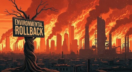 Burning city environmental crisis