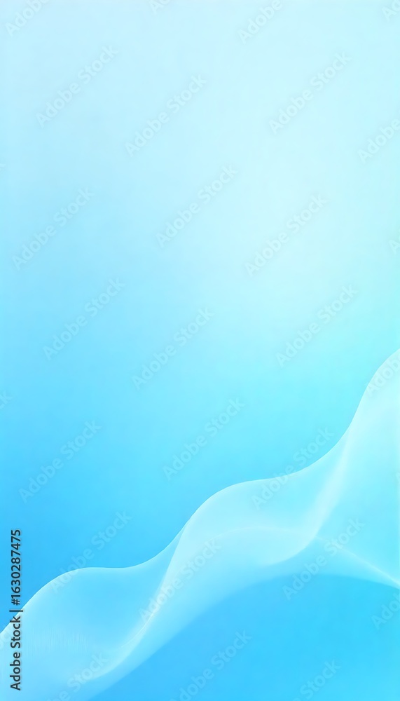 Poster generative ai fluid abstract wave of serenity in soft cyan and light blue hues