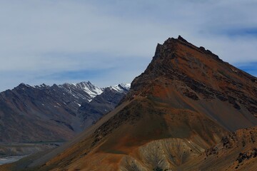 Snow peaked mountains in Spiti valley