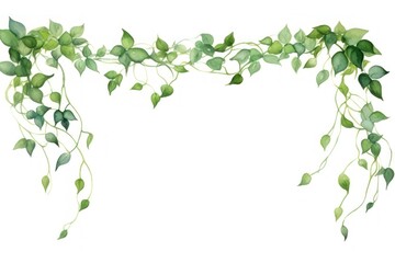 Elegant watercolor leafy border