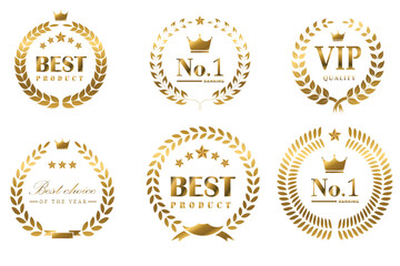 Awarded excellence, premium best choice, certified product icon, quality guarantee badge modern vector