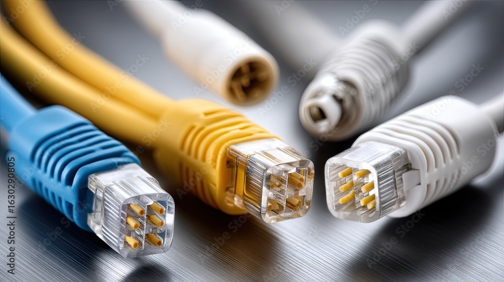 Aufkleber network cables connect devices in a tech environment showcasing the importance of connectivity in mo