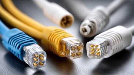Network cables connect devices in a tech environment showcasing the importance of connectivity in modern communication systems