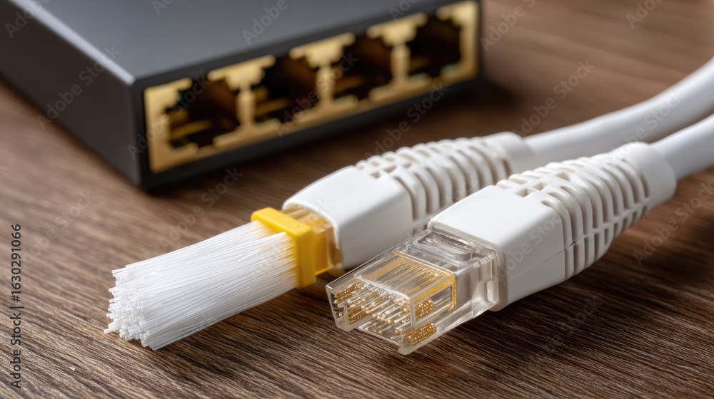 Poster network cables connect devices in a tech environment showcasing the importance of connectivity in mo