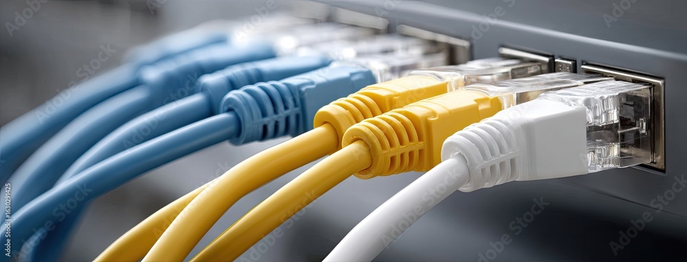 Poster network cables connect devices in a tech environment showcasing the importance of connectivity in mo