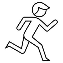 A simple running icon with a person in motion. 