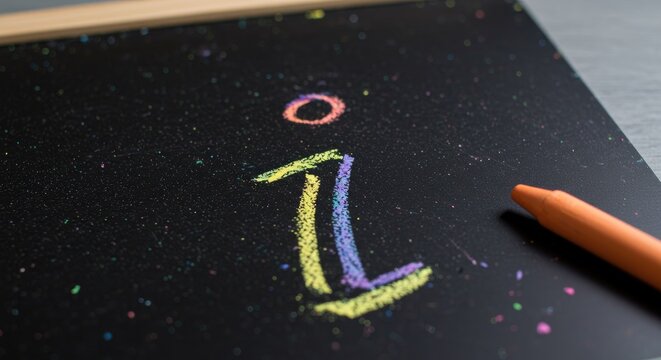 Colorful "I" drawn on a chalkboard