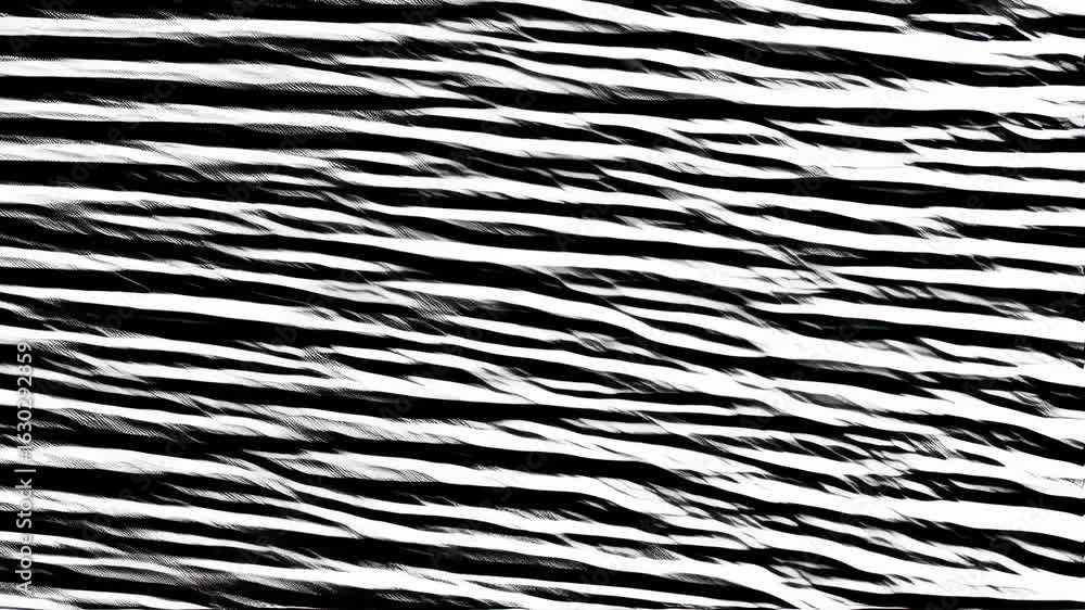 Poster abstract black and white wavy stripes pattern with dynamic movement and textured detail