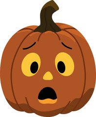 Scared Cartoon Pumpkin 