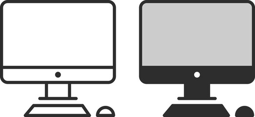 set of computer monitor with blank screen