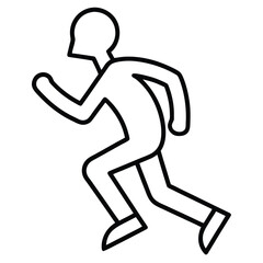 A simple running icon with a person in motion. 