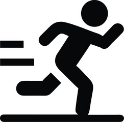 A simple running icon with a person in motion. 