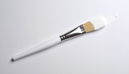 Naklejka premium White Paintbrush On White Background