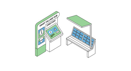 Smart village hub directory kiosk information display