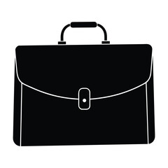 black briefcase isolated on white