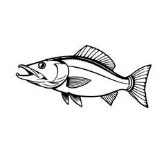 Black Pike Fish Animal Icon