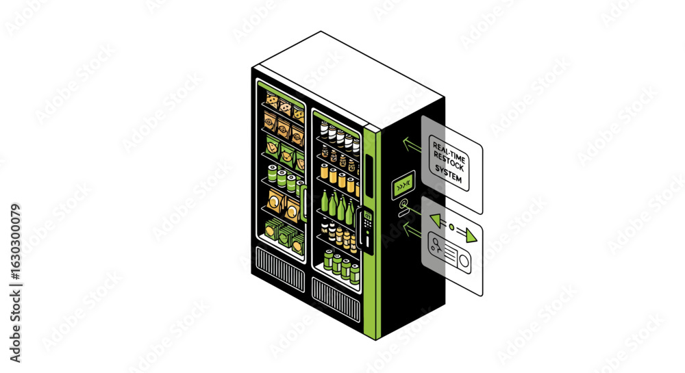 Poster smart vending machine restocking system concept