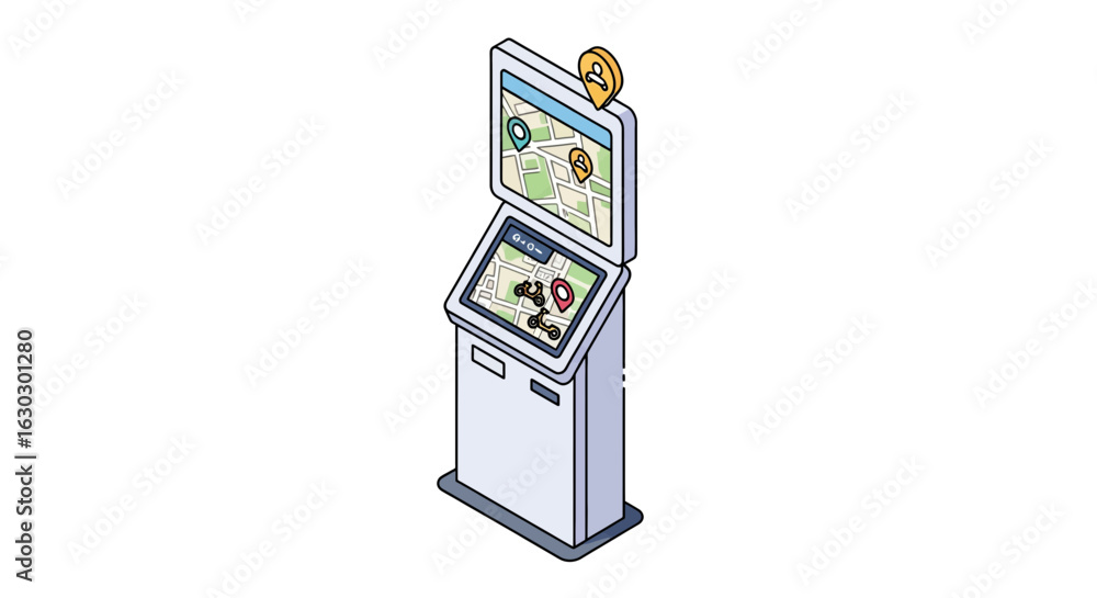 Poster micromobility kiosk display map location finder