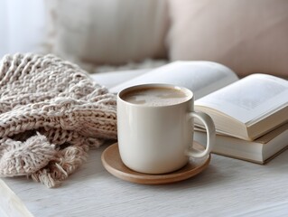Cozy Coffee Break with Book