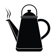 An old, antique metal teapot is isolated on a white background.