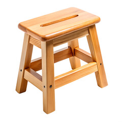Mini Wooden Step Stool &ndash; Compact Two-step Ladder Isolated Png