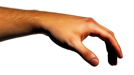 Close-up side profile of hand with gently bent fingers on white seamless surface, 50mm lens capture highlighting knuckles and soft shadow detail with natural lighting
