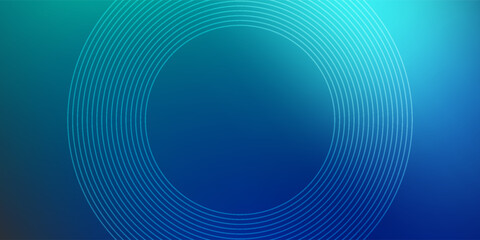 Blue-green gradient studio room, abstract background pattern, walls and floor reflect neon lights, dark tones and feel  speed of digital technology connected blue-green background. Future technology.