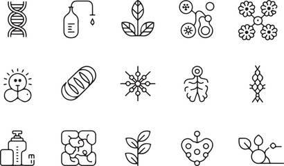 Set of simple science and biology icons