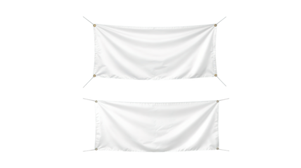 blank white banner on transparent background png