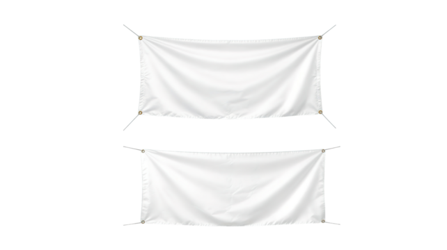 blank white banner on transparent background png