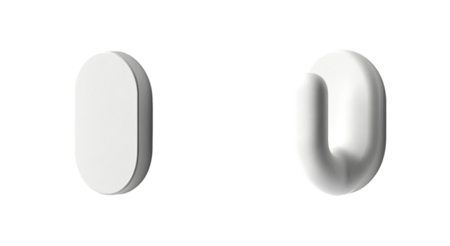 Two oval-shaped wall hooks, one plain, one with a hook