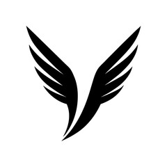 Letter V in bird wing design for creative abstract logo or branding illustrations