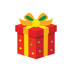 Beautiful Christmas Gift Box with Surprise Theme on White Background