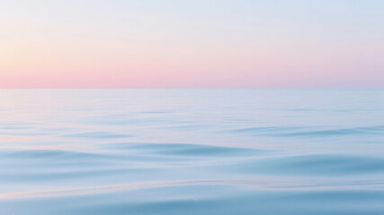 Obraz premium Calm Ocean Horizon at Pastel Sunset