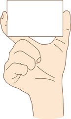 Hand Holding Blank Business Card Illustration