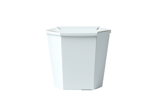 White octagonal container with lid