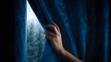 Adjusting bedroom blackout curtains for optimal sleep hygiene lighting