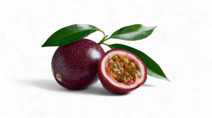 Passionfruit Fresh Tropical Fruit on Transparent Background