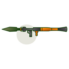 Flat design rocket propelled grenade launcher weapon vectors illustration