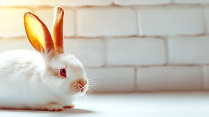 Captured using mirrorless camera, 180mm lens, soft fluffy rabbit face with tall ears and pink nose, close focus on eyes showing fine fur details