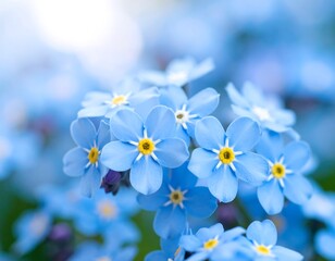 Fototapeta premium Close-up of forget-me-nots. Soft focus