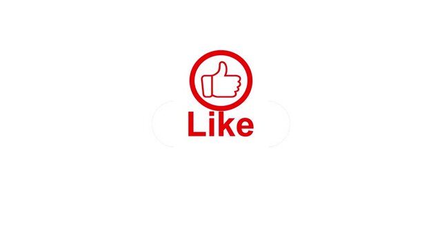 Hand thumb up like icon animation black screen overlay social media seamless loop
