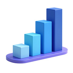 3d png 3d render of a bar graph showing business growth and success, isolated on transparent background transparent background