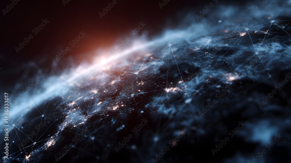 Poster global data center network with cloud connectivity and lighting