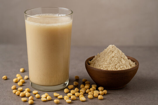 Selective focus of healthy drink Sattu or Sattoo. stock photo 